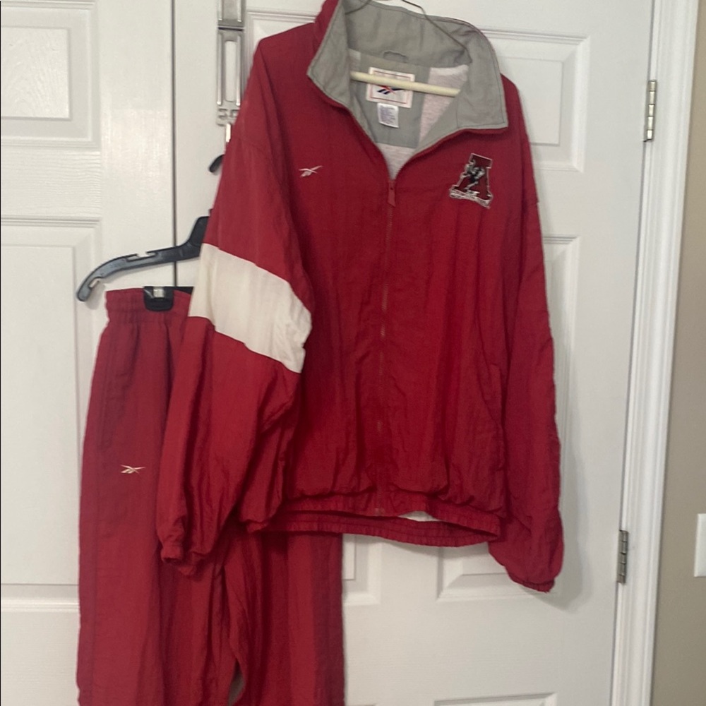 Vintage Reebok Red and White Athletic Set with Alabama logo